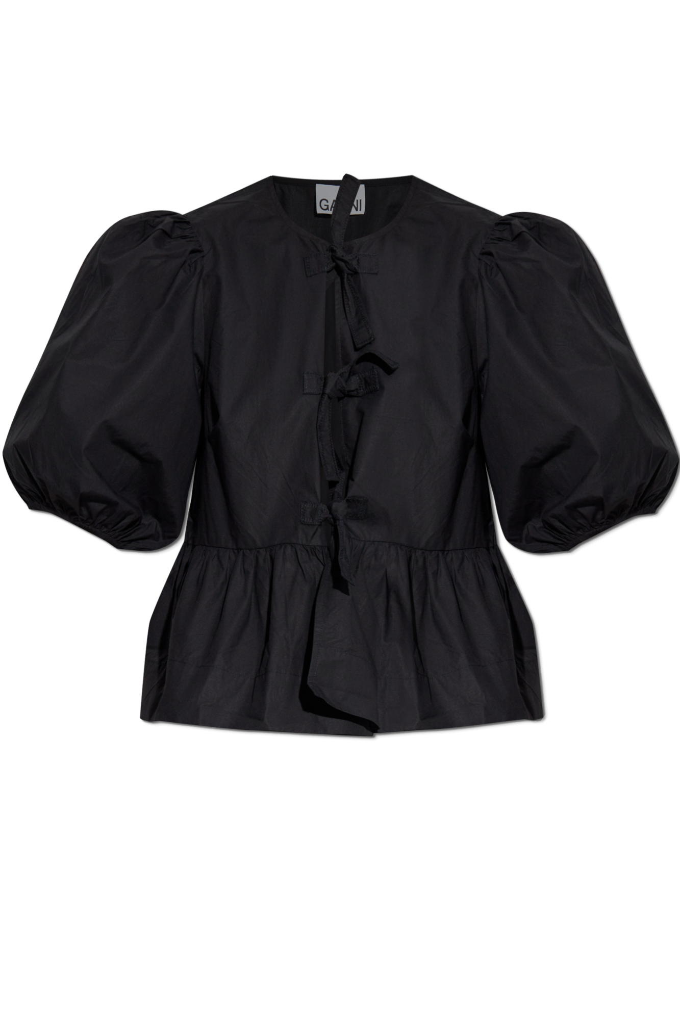 Ganni Top with decorative front ties | Women's | Vitkac